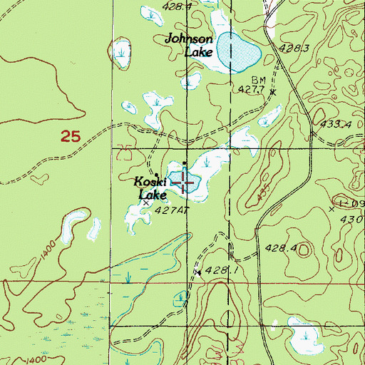 Topographic Map of Kaski Lake, MI