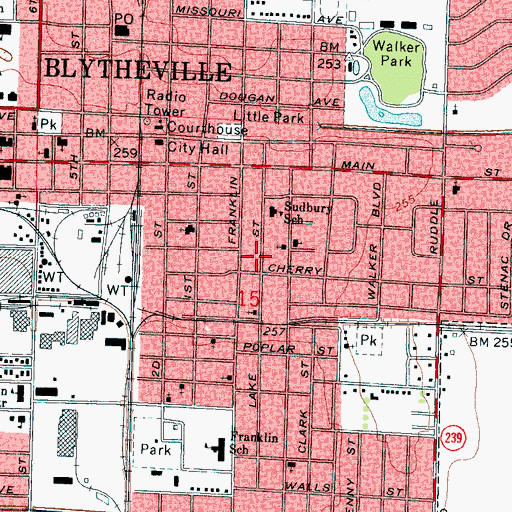 Topographic Map of Church of the Lord Jesus Christ, AR