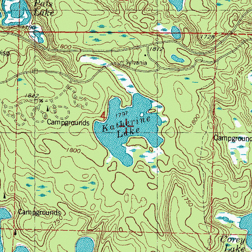Topographic Map of Katherine Lake, MI