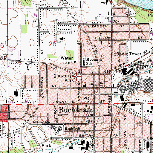 Topographic Map of Kathryn Park, MI