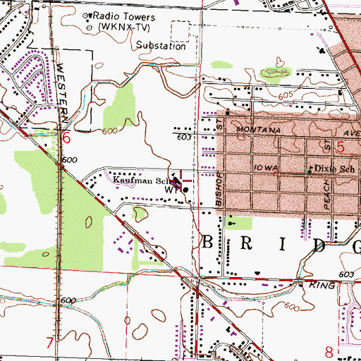Topographic Map of International Academy of Saginaw, MI
