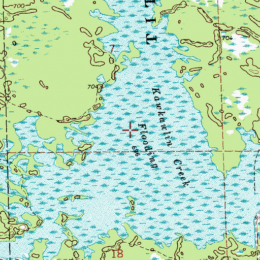 Topographic Map of Kawkawlin Creek Flooding, MI