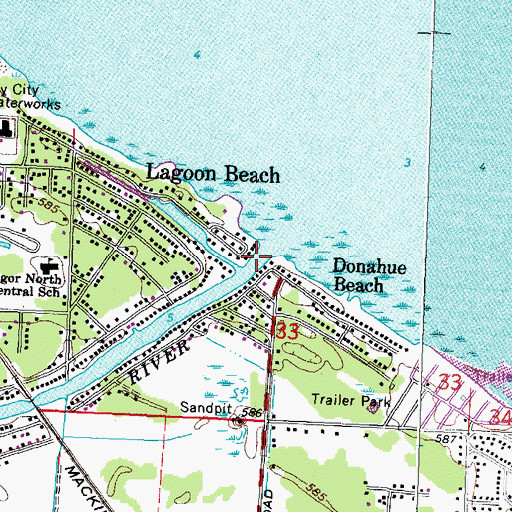 Topographic Map of Kawkawlin River, MI
