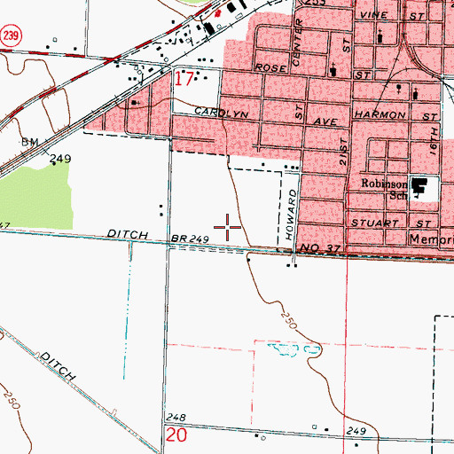 Topographic Map of Cypress Park, AR