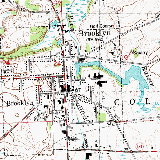 Topographic Map of Kedron Drain, MI