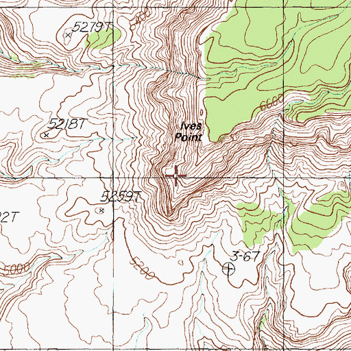 Topographic Map of Ives Point, AZ