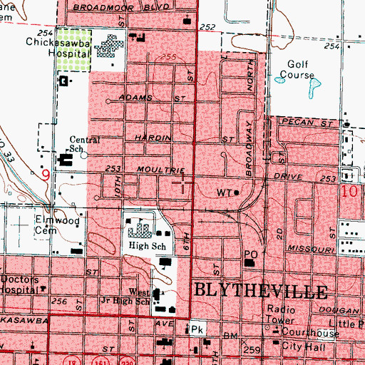 Topographic Map of Day Shopping Center, AR