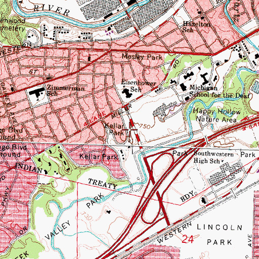 Topographic Map of Kellar Park, MI