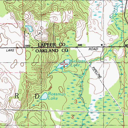 Topographic Map of Kellogg Lake, MI