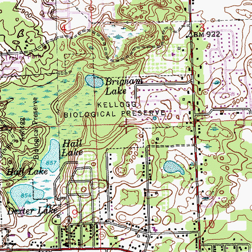 Topographic Map of Kellogg Biological Preserve, MI