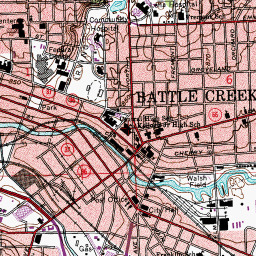 Topographic Map of Kellogg Junior High School, MI