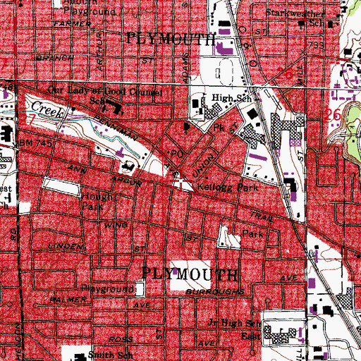 Topographic Map of Kellogg Park, MI