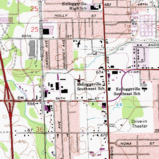 Topographic Map of Discovery High School, MI