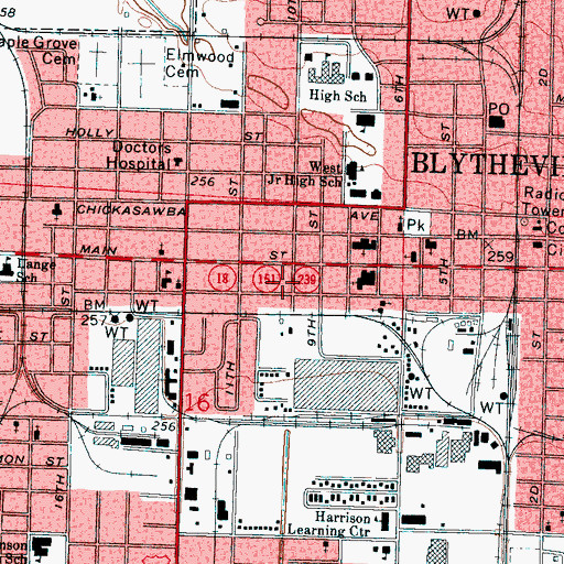 Topographic Map of Fire Station Number 1, AR