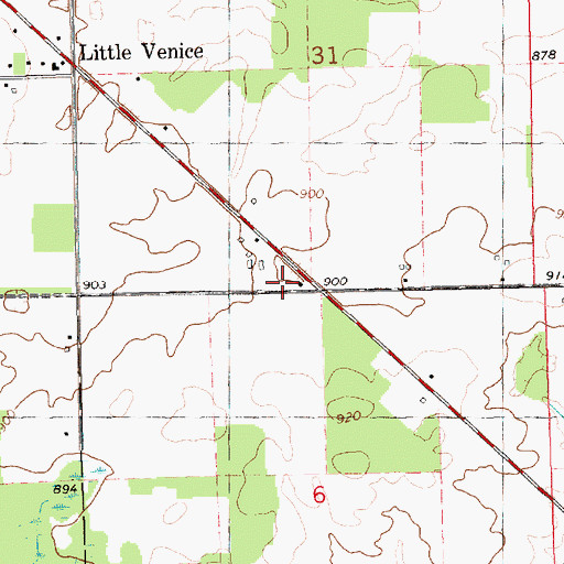 Topographic Map of Kelly School, MI