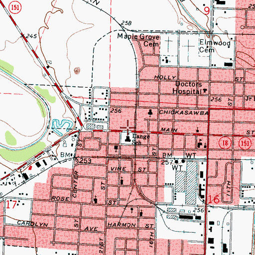 Topographic Map of Blytheville Fire Department Station 2, AR