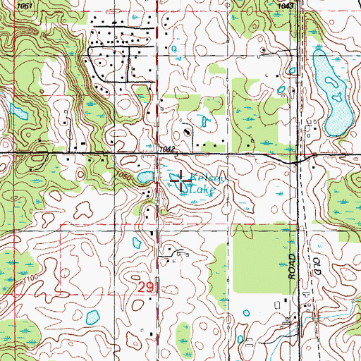 Topographic Map of Kelsey Lake, MI