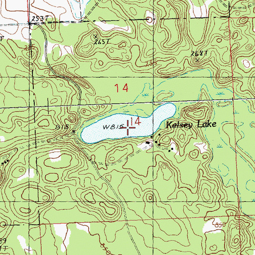Topographic Map of Kelsey Lake, MI