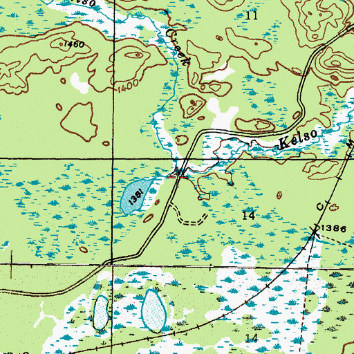 Topographic Map of Kelso Creek, MI