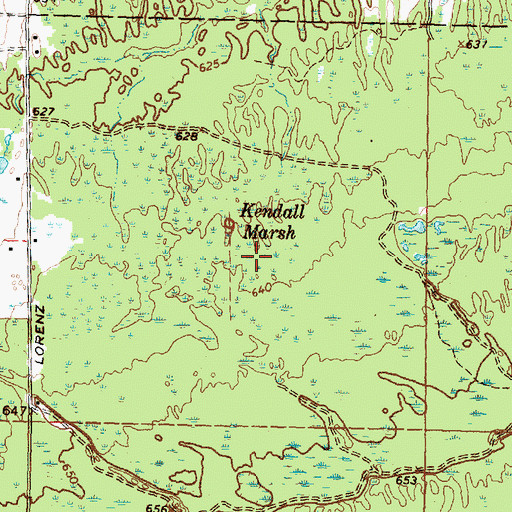 Topographic Map of Kendall Marsh, MI