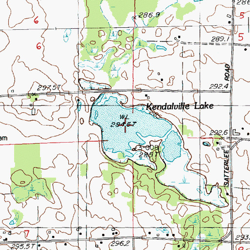 Topographic Map of Kendalville Lake, MI