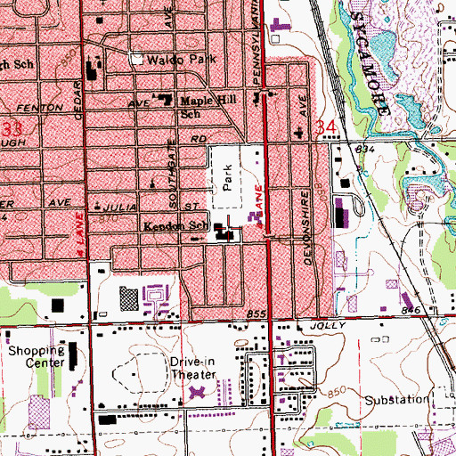 Topographic Map of Kendon Elementary School, MI