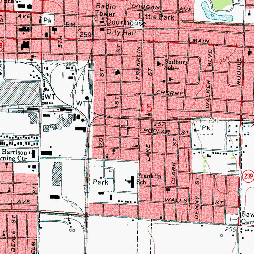 Topographic Map of First Missionary Baptist Church, AR
