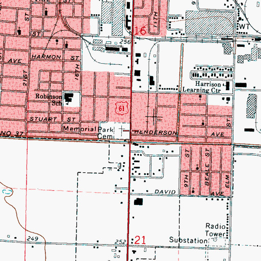 Topographic Map of First Pentecostal Church House of Praises, AR