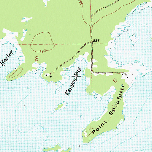 Topographic Map of Kenyon Bay, MI