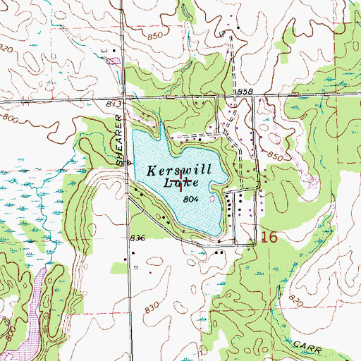Topographic Map of Kerswill Lake, MI