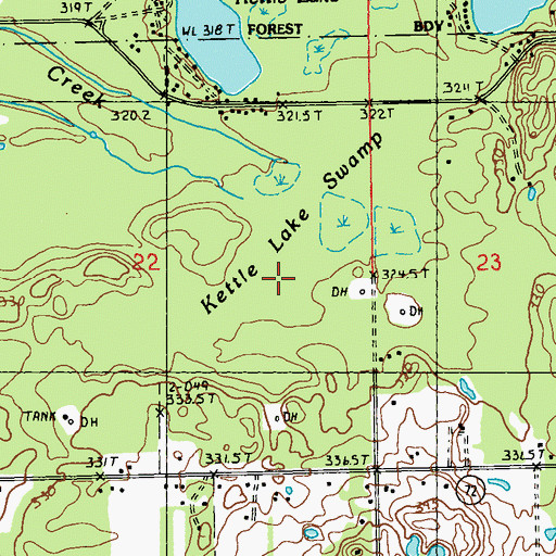 Topographic Map of Kettle Lake Swamp, MI