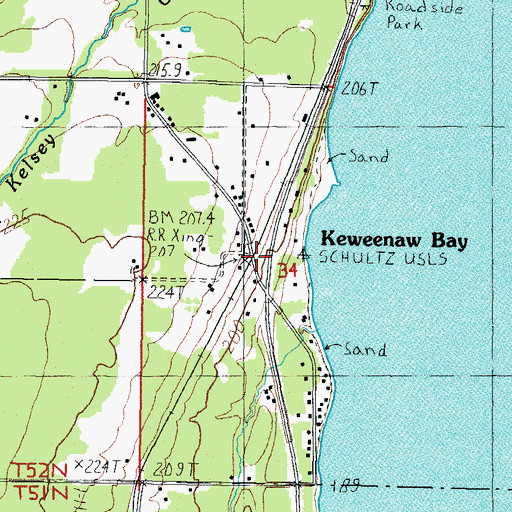 Topographic Map of Keweenaw Bay, MI