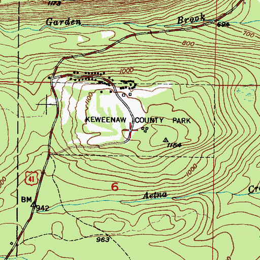 Topographic Map of Keweenaw County Park, MI