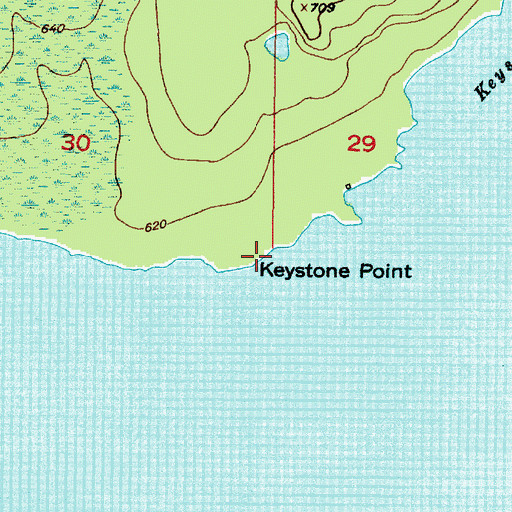 Topographic Map of Keystone Point, MI