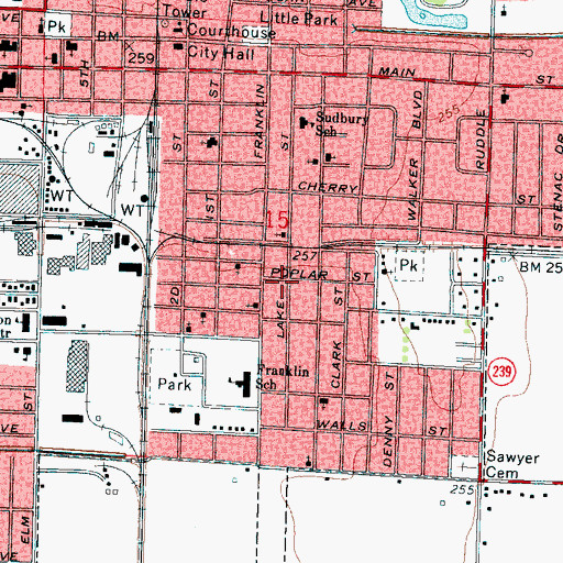 Topographic Map of Greater Jeremiah Spiritual Church of Christ, AR