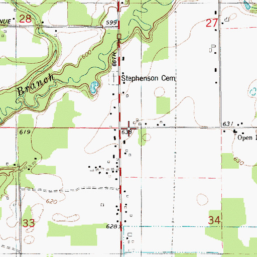 Topographic Map of Kibbie Chapel, MI