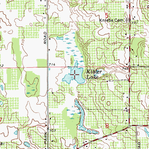 Topographic Map of Kibler Lake, MI