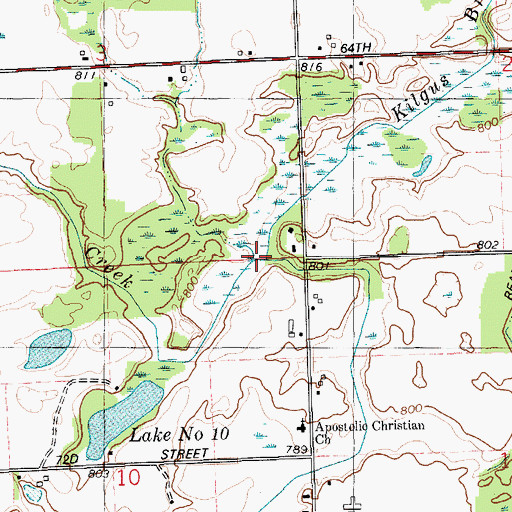 Topographic Map of Kilgus Branch, MI