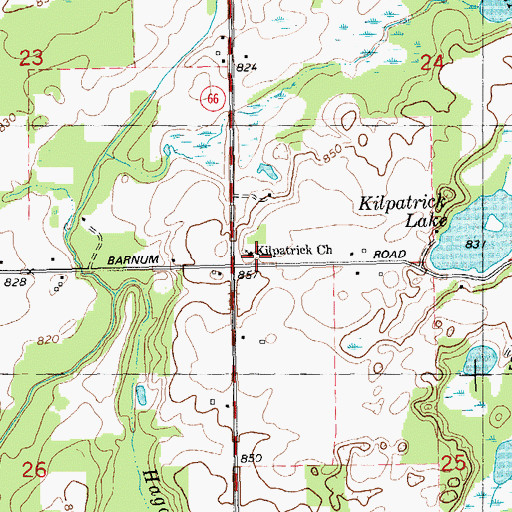 Topographic Map of Kilpatrick Church, MI
