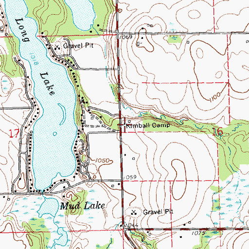 Topographic Map of Kimball Camp, MI