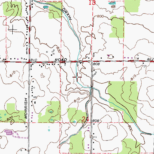 Topographic Map of Kimball Drain, MI