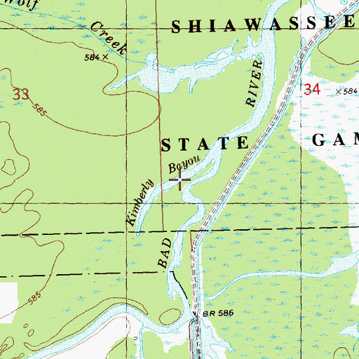 Topographic Map of Kimberly Bayou, MI