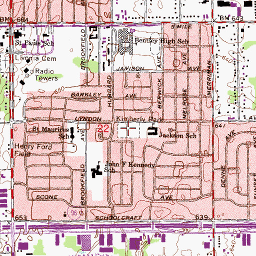 Topographic Map of Kimberly Park, MI