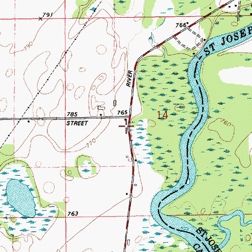 Topographic Map of King School, MI