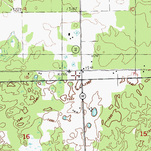 Topographic Map of King School, MI