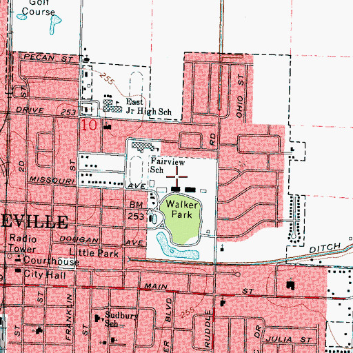 Topographic Map of Mississippi County Fairgrounds, AR