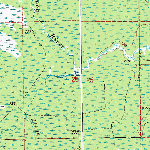 Topographic Map of Kings Creek, MI
