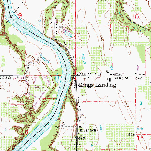 Topographic Map of Kings Landing, MI