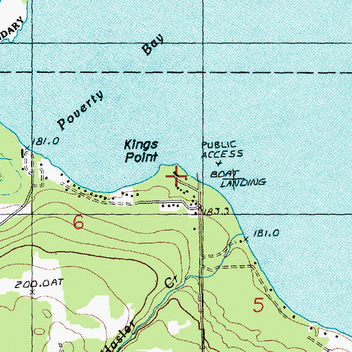 Topographic Map of Kings Point, MI