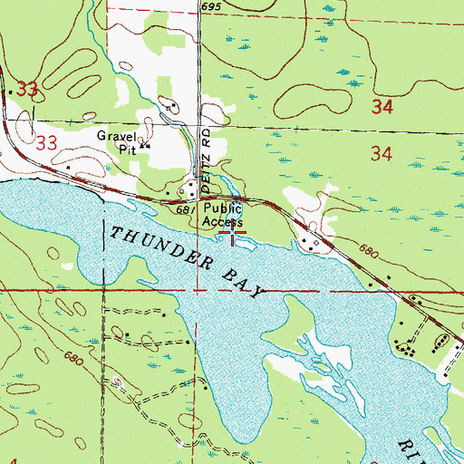 Topographic Map of Kingsbury Creek, MI